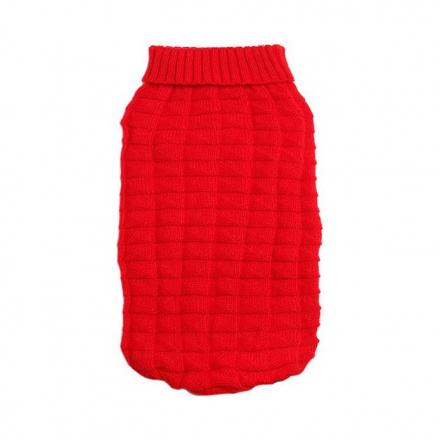 Knitted Dog Sweater - Red Waffle