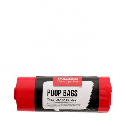50-pack Poop Bags with Tie Handles - Red