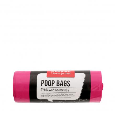 50-pack Poop Bags with Tie Handles - Pink
