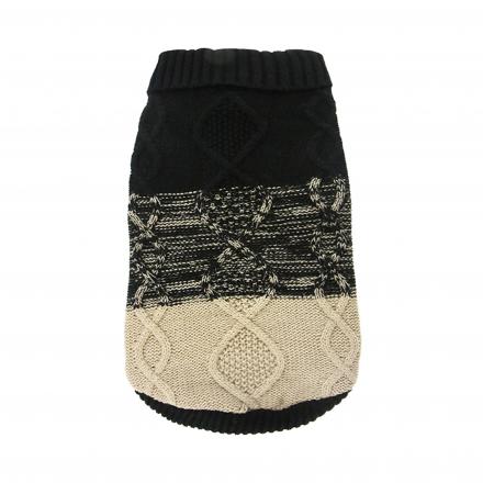 Knitted Dog Sweater - Donegal Black & Brown