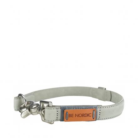 BE NORDIC Leather Collar Light Grey