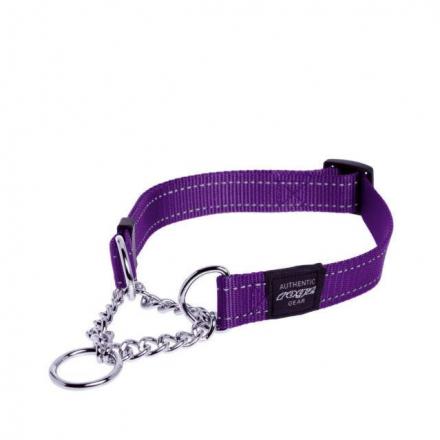 Rogz Half-Check Dog Collar - Purple