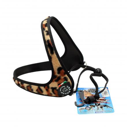 Tre Ponti Harness With Cord - Leopard