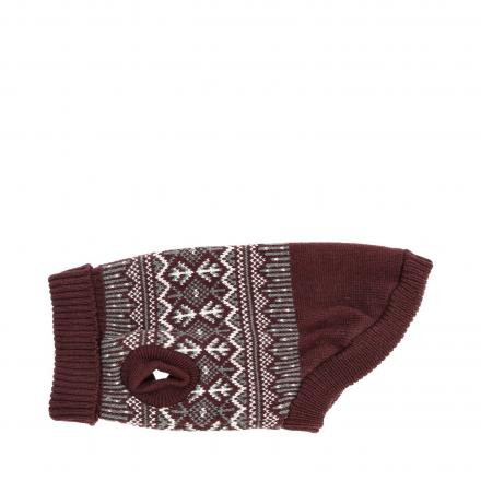 Iselin Knitted Dog Sweater Burgundy
