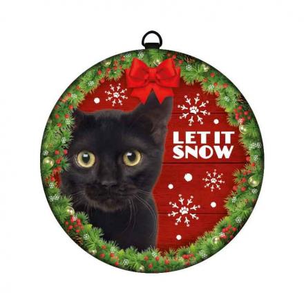 Christmas Decoration With Cat Motif Let It Snow