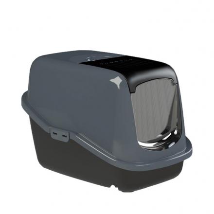 PeeWee Eco Litter Box With Lid - Black/Dark grey