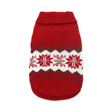 Knitted Christmas Sweater Red Snowflake