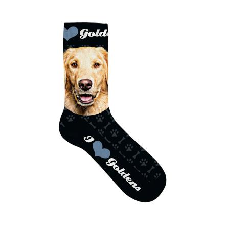 Socks with Dog Motif Golden Retriever